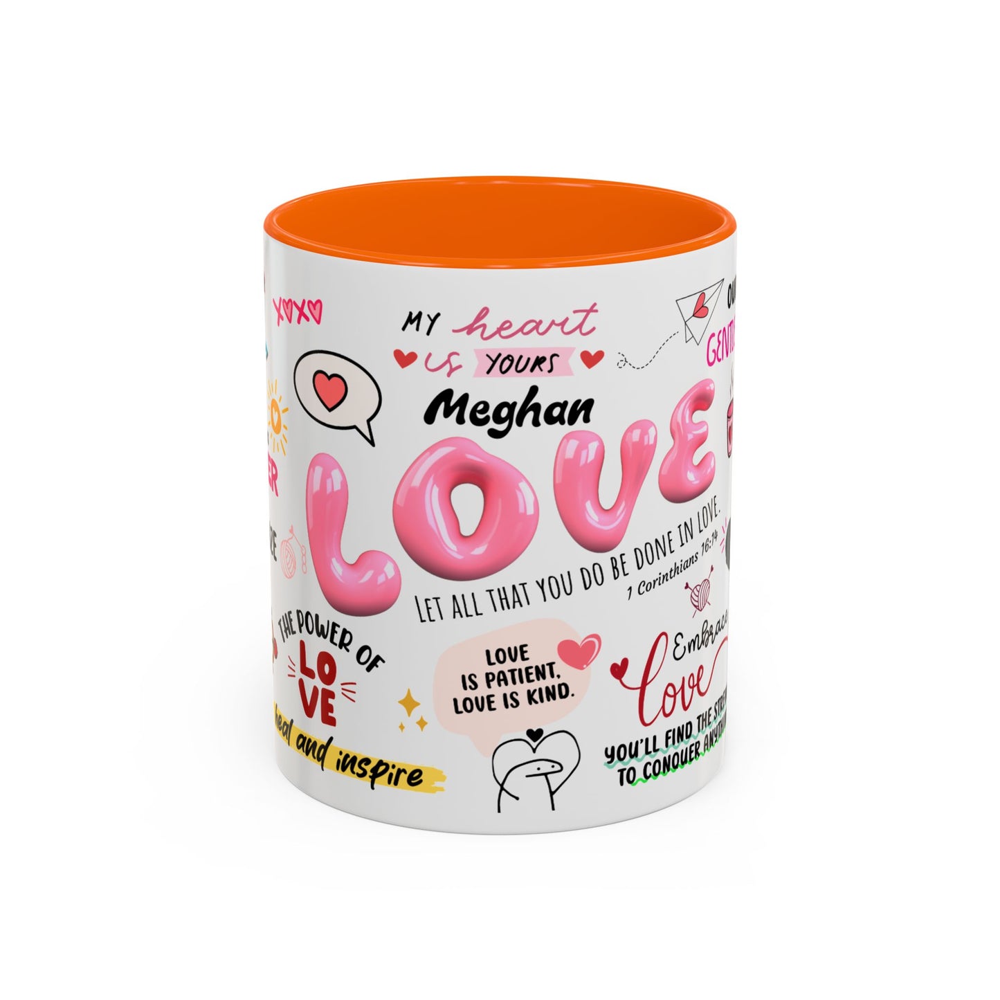 Custom Love Coffee Mug, Personalized Love Accent Mug