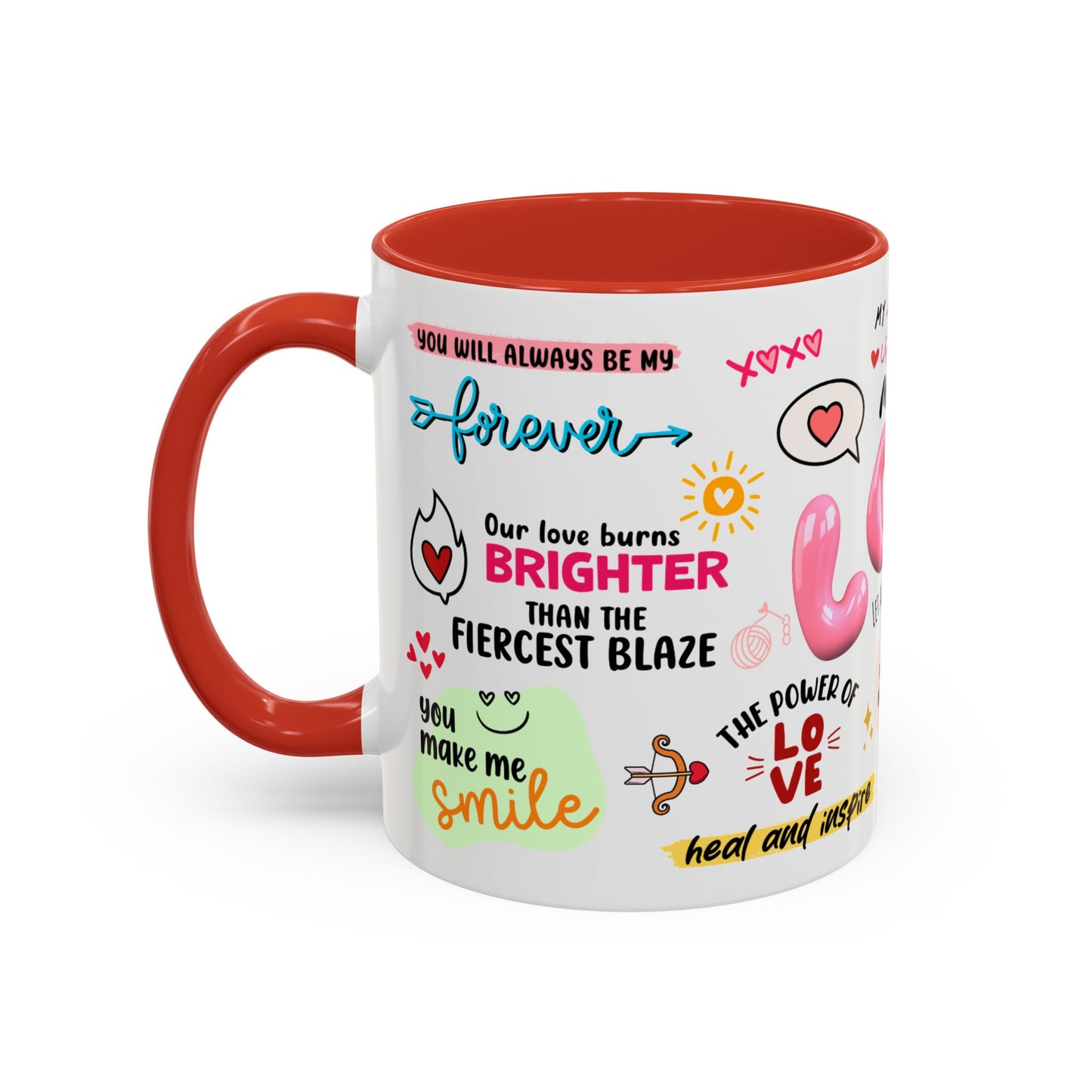 Custom Love Coffee Mug, Personalized Love Accent Mug