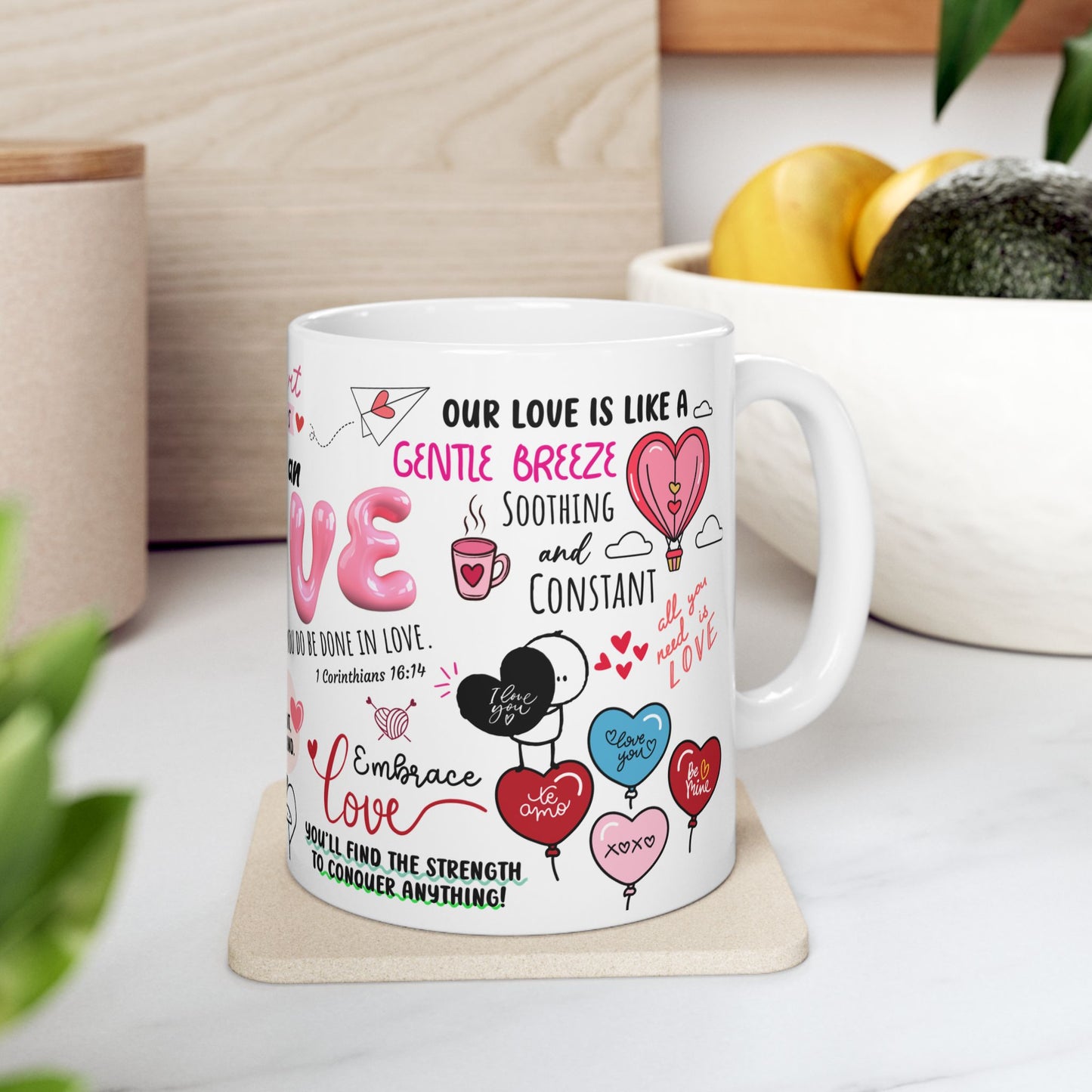 Personalized Love Ceramic Mug, Custom Love Coffee Mug