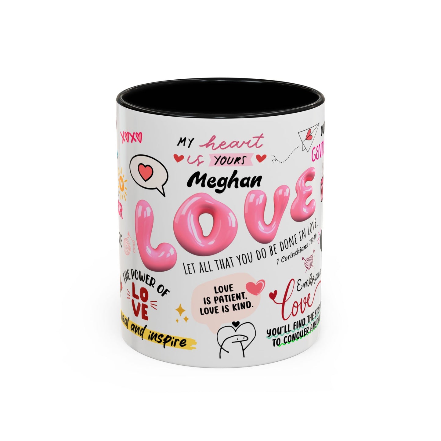 Custom Love Coffee Mug, Personalized Love Accent Mug