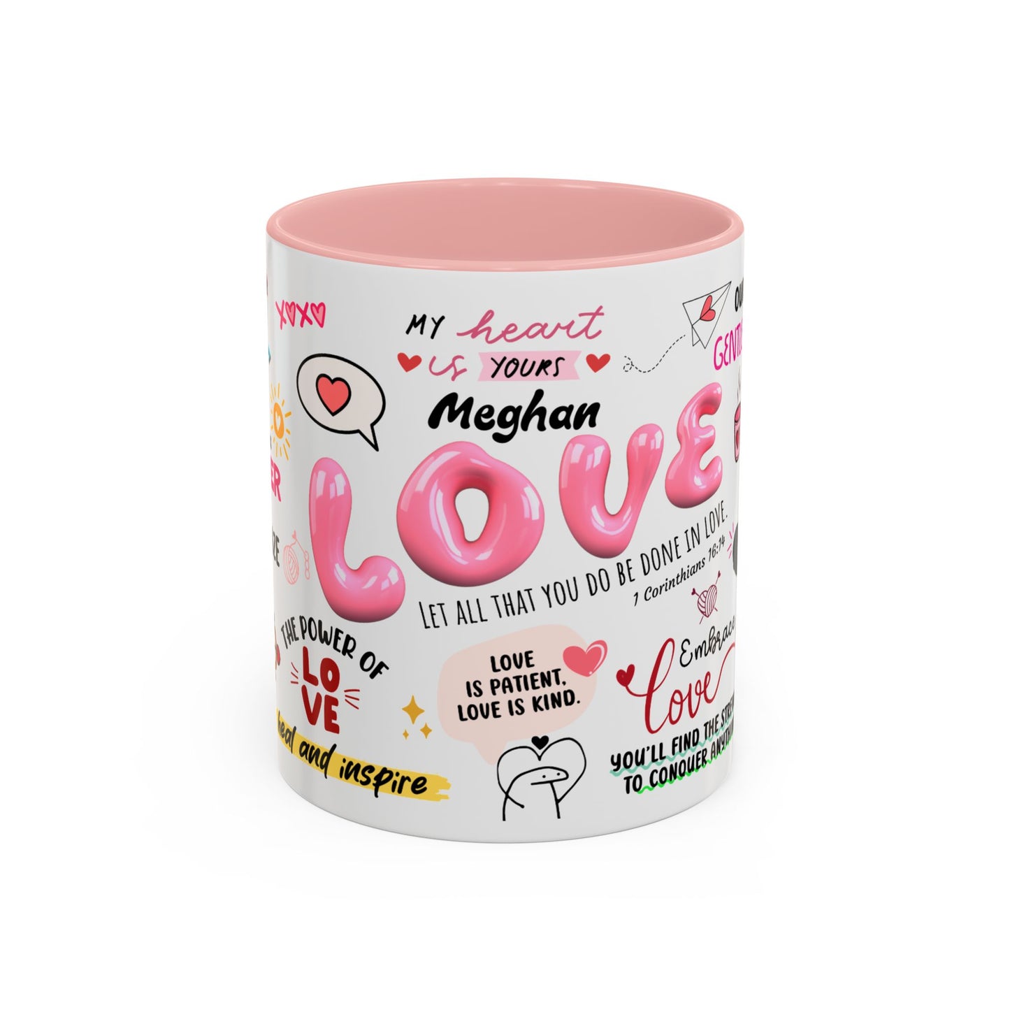 Custom Love Coffee Mug, Personalized Love Accent Mug