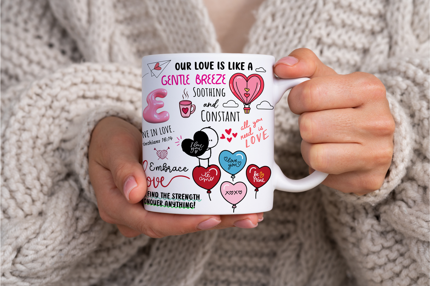 Personalized Love Ceramic Mug, Custom Love Coffee Mug