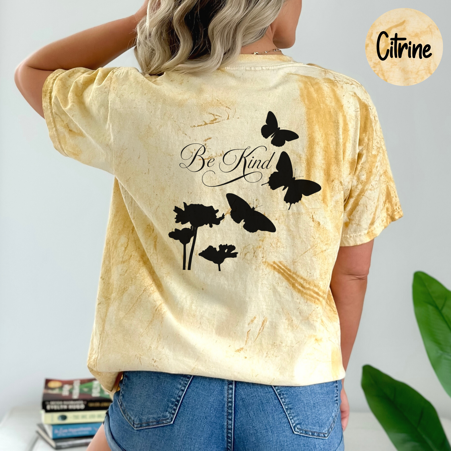 Color Blast Butterfly T-Shirt for Women Aesthetic Boho Comfort Colors Shirt