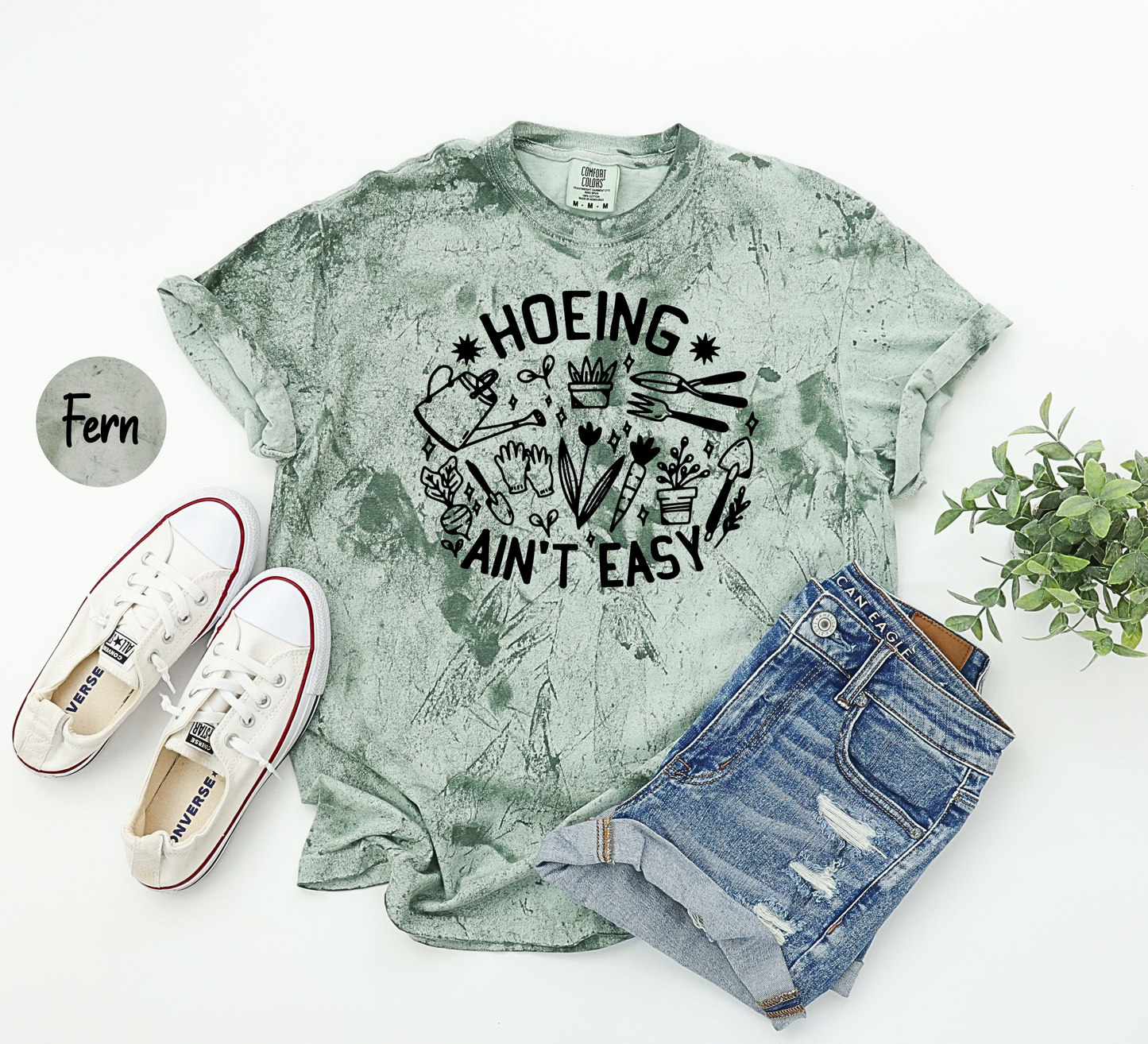 Gardener T Shirt, Plant Lover Shirt, Farmer T Shirt, Hoeing Ain't Easy Shirt, Comfort Colors Color Blast Shirt, Botanical Shirt, Gift For Gardeners, Gardening Shirt, Garden