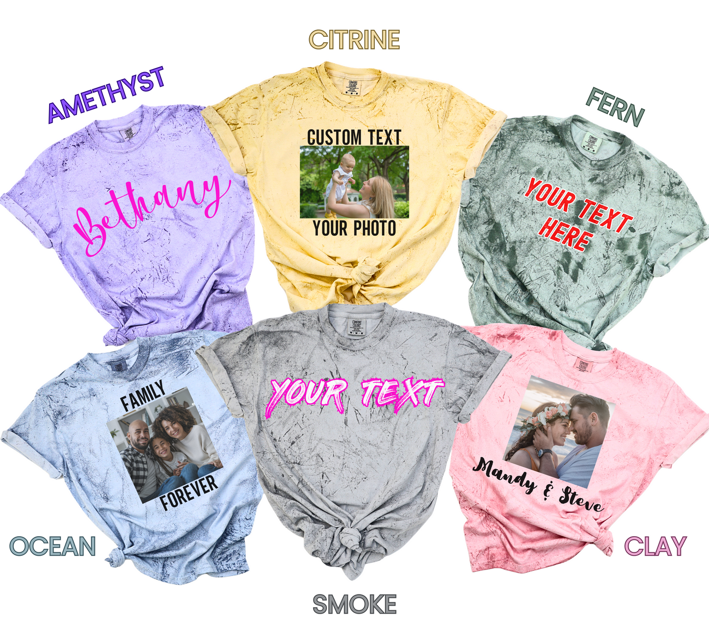 Personalized T-shirt, Custom T-Shirts, Comfort Colors Color Blast Custom Shirt, Custom Shirt Printing, Make Your Own Shirt, Your Photo
