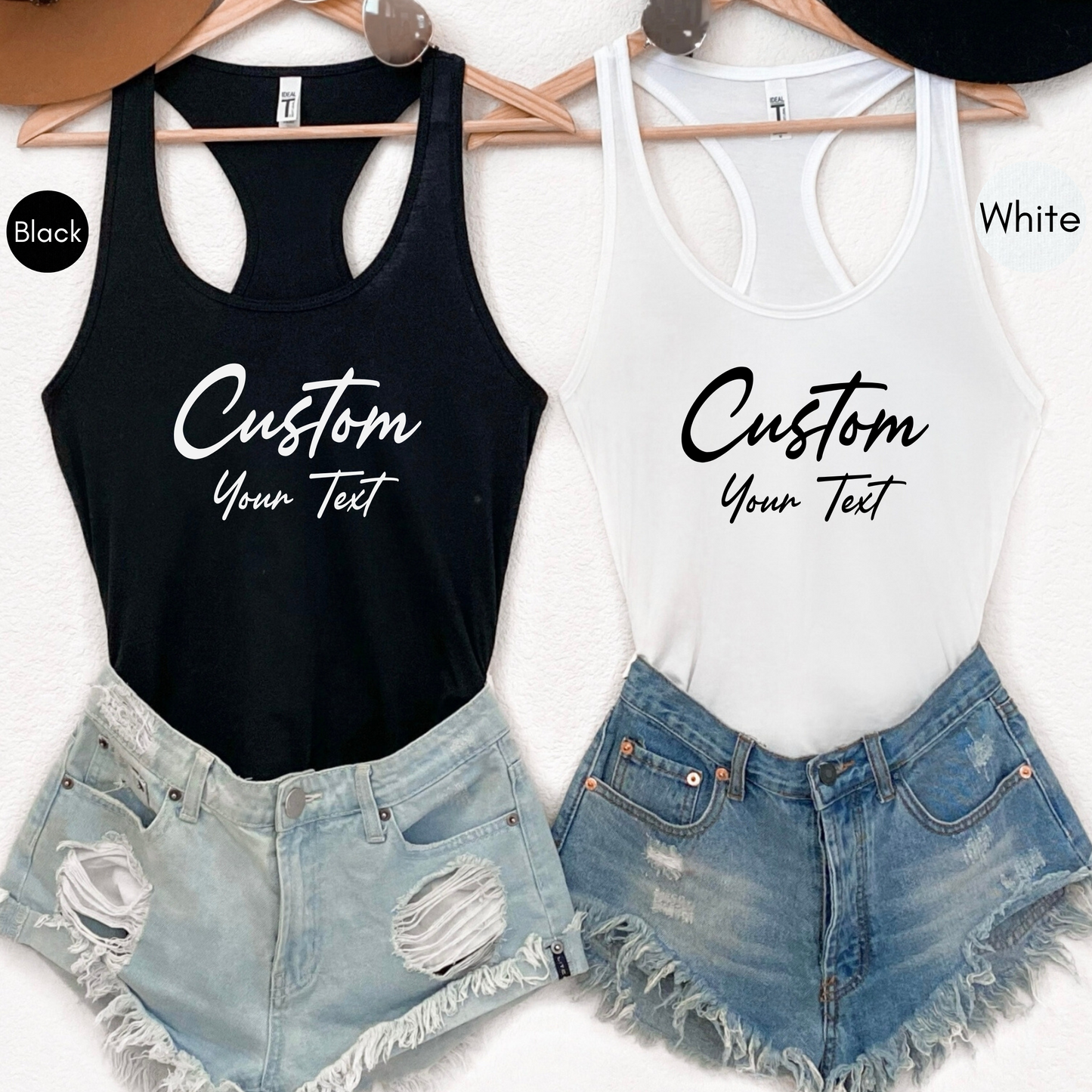 Custom text Women's Basic Racerback Tank Top, Custom text Womens Racerback Tank Top, Text Tank Top, Customized Text Tank Top, Make Your Own Tank Top, Your Text