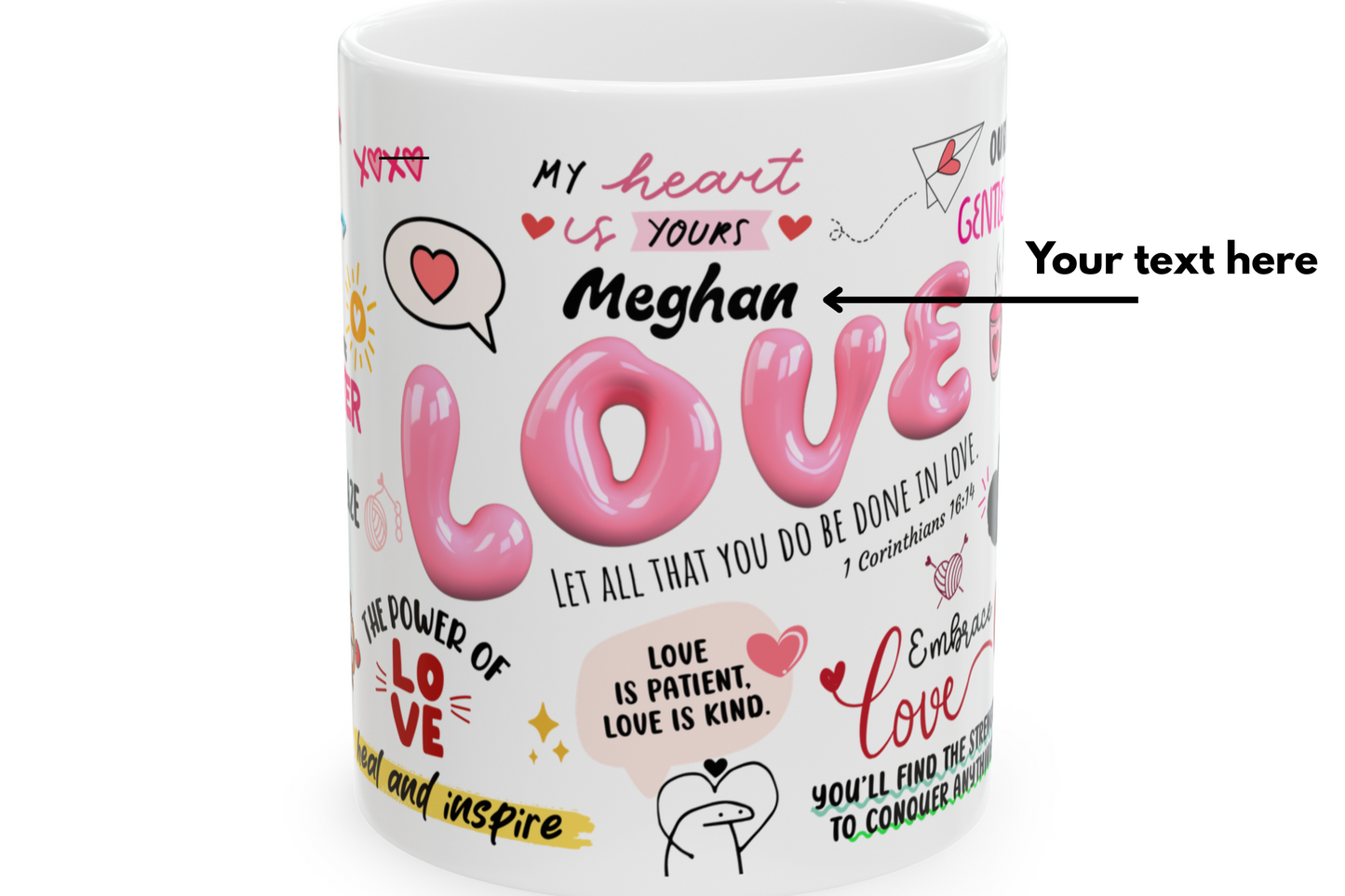 Personalized Love Ceramic Mug, Custom Love Coffee Mug