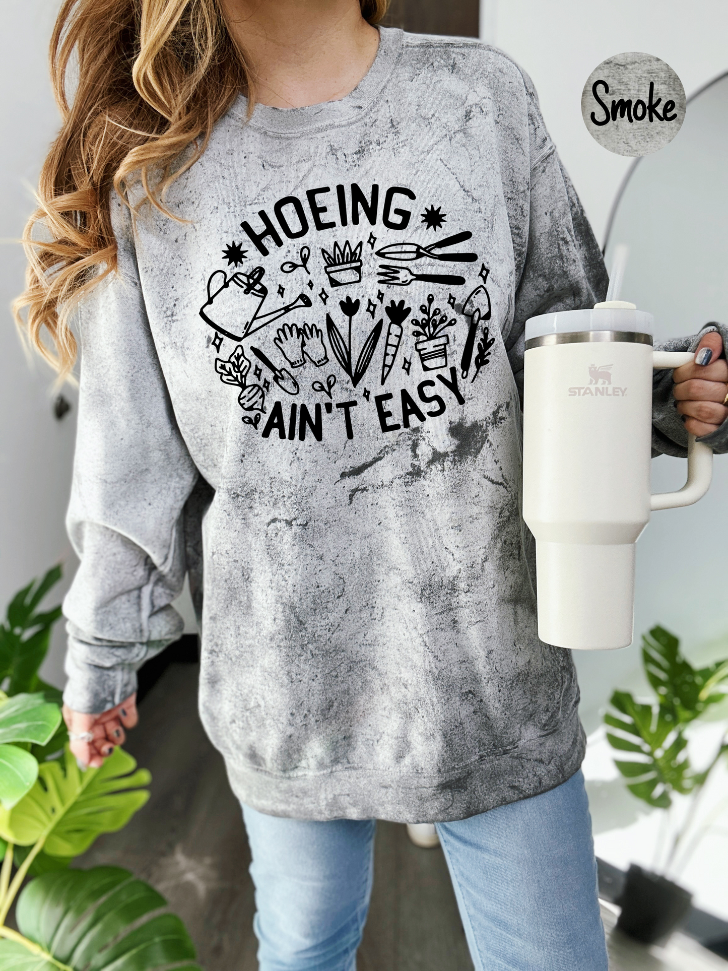Gardener T Sweatshirt, Plant Lover Sweatshirt, Farmer T Sweatshirt, Hoeing Ain't Easy Sweatshirt, Comfort Colors Color Blast Sweatshirt, Botanical Sweatshirt, Gift For Gardeners, Gardening Sweatshirt, Garden