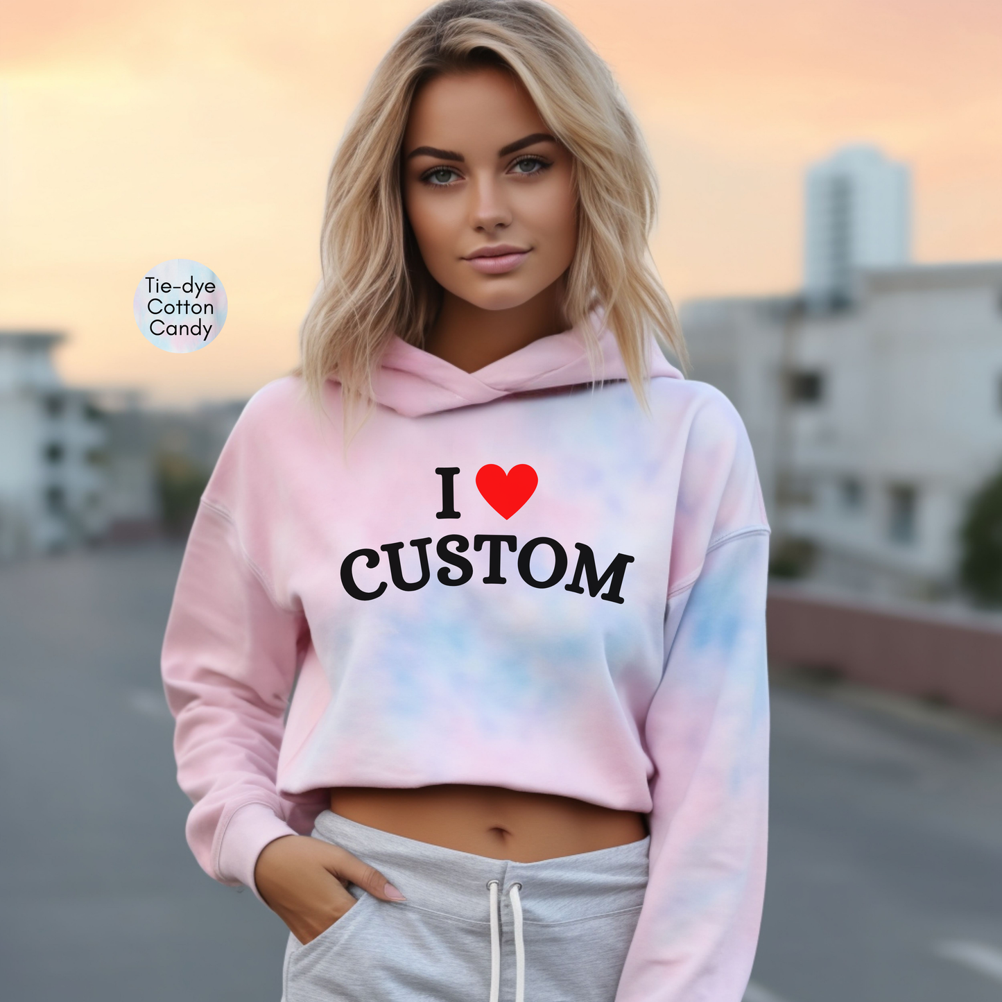 Front And Back Custom I Love Custom Y2K Hoodie, Personalized Hooded Sweatshirt, Front and Back Personalized I Heart Any Text Hoodie