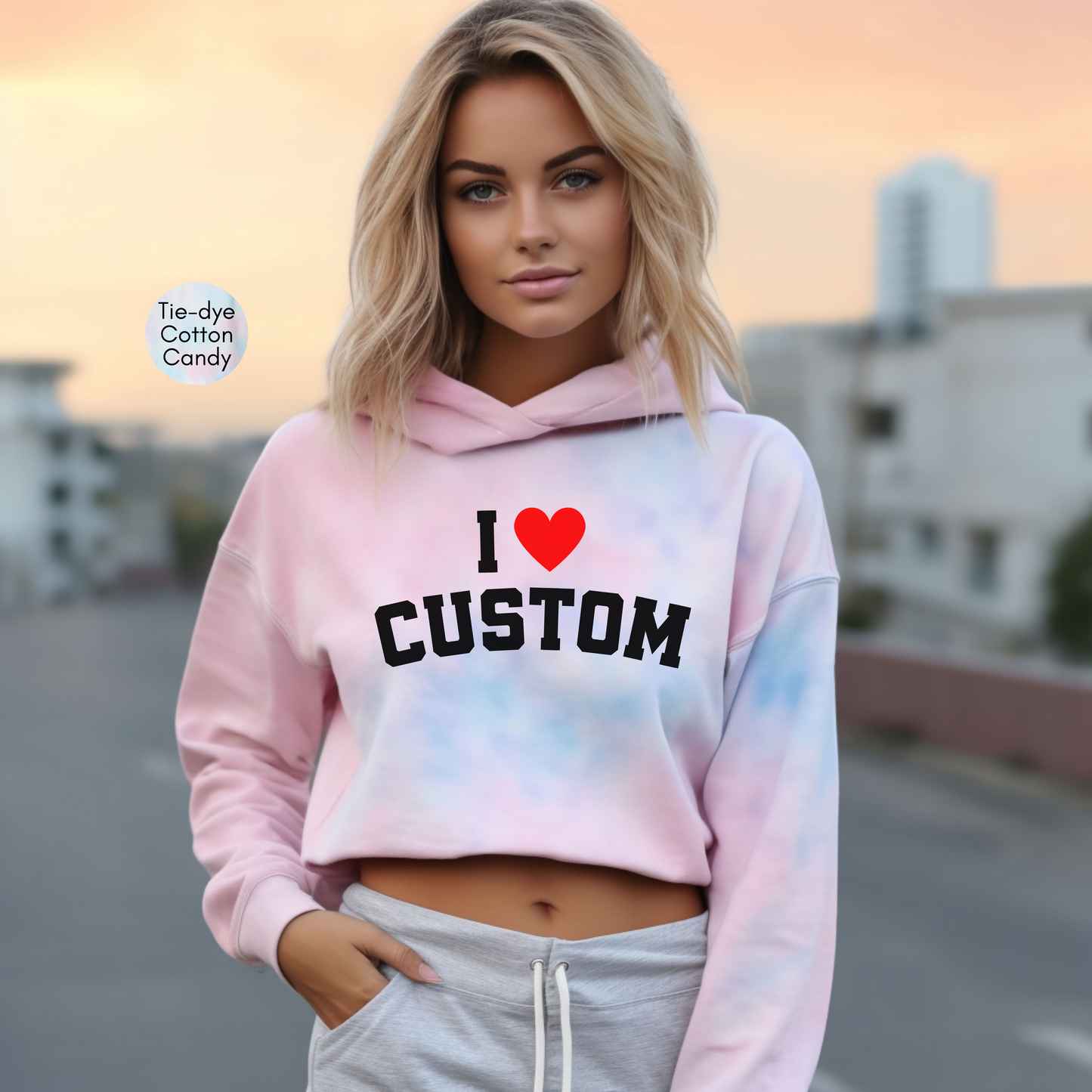 I Love Custom Y2K Hoodie, Personalized I Heart Any Text Hoodie, Front and Back I Heart Custom Y2K Hoodie