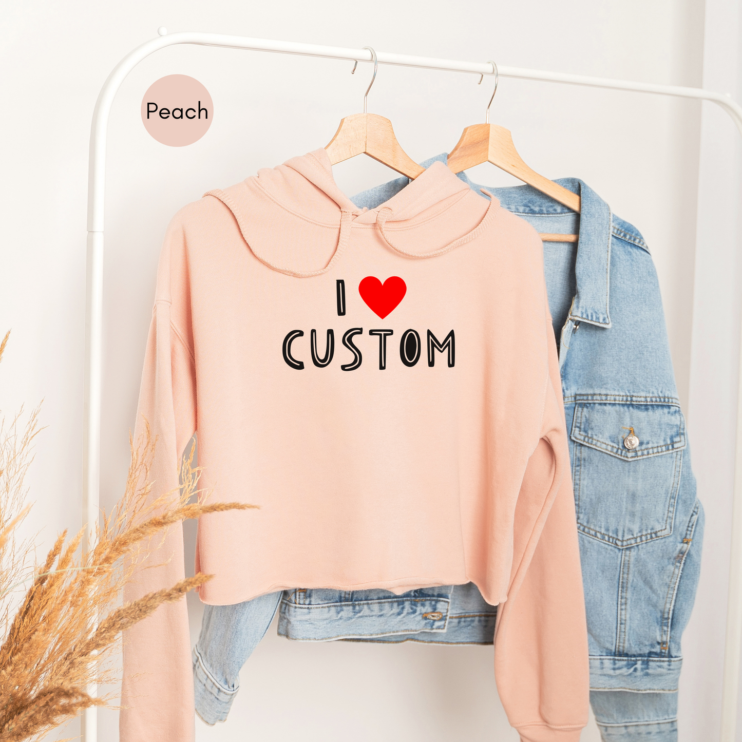I Love Custom Y2K Cropped Hoodie, Personalized I Heart Any Text Cropped Hoodie Drawstring, I Heart Custom Y2K Cropped Hoodie