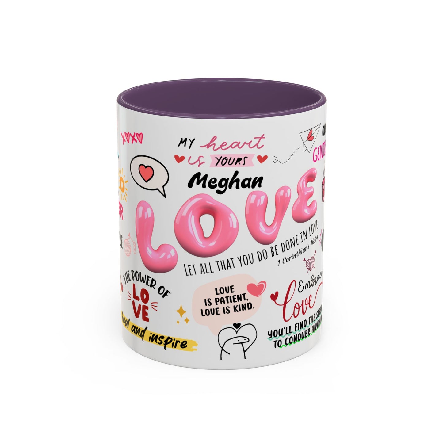 Custom Love Coffee Mug, Personalized Love Accent Mug