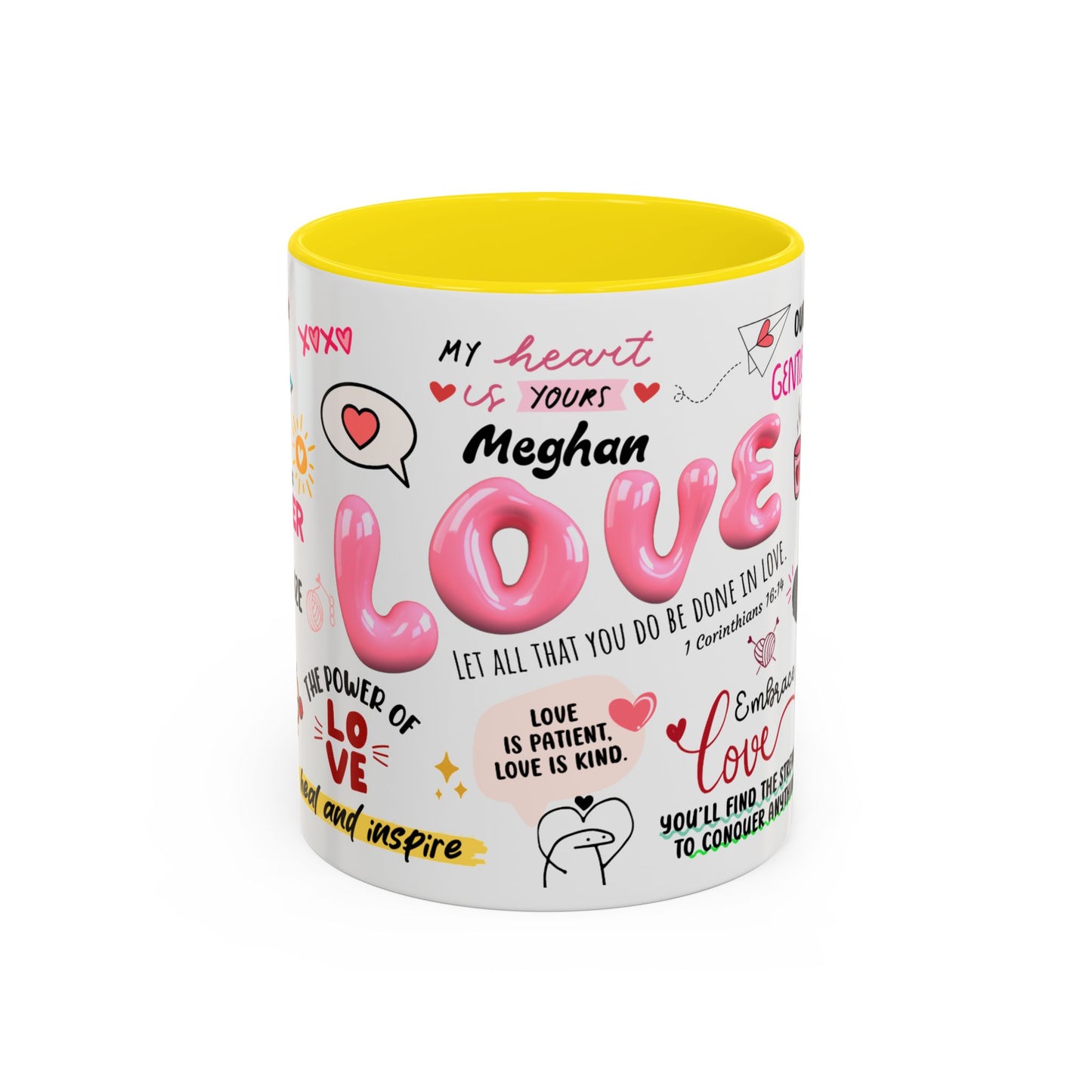 Custom Love Coffee Mug, Personalized Love Accent Mug