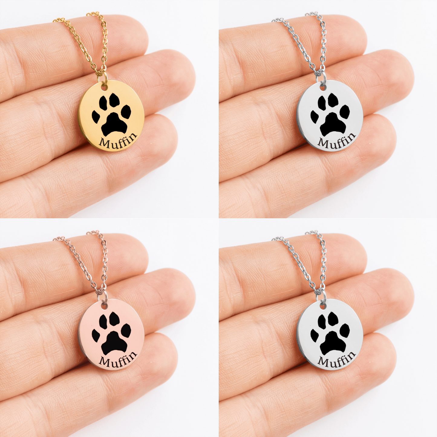 Custom Paw Print Necklace Personalized Jewelry Gift For Women Best Friend Dog Mom Cat Mom Pet Necklace Pendant