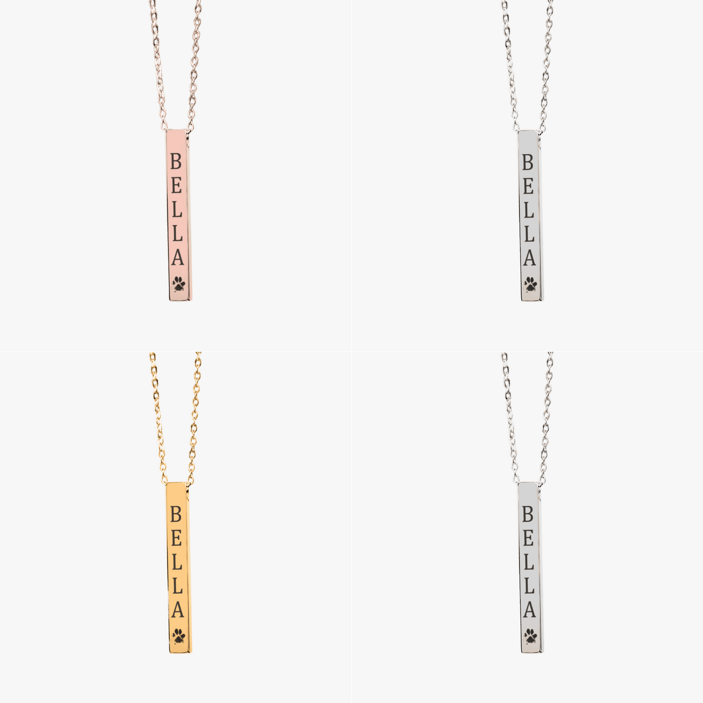 Personalized Pet Name & Paw Necklace