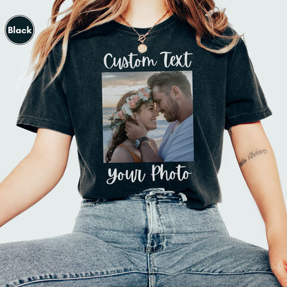 Front and Back Comfort Colors Personalized T-shirt for Women, Custom Photo and Text Top, Add Your Image Words Logo, Custom Photo and Text Shirt for Men