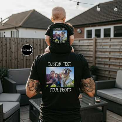 Personalized Front or Back Short Sleeve Bodysuit for Baby, Custom Photo and Text Baby Bodysuit, Add Your Image Words Logo, Personalized Onesie