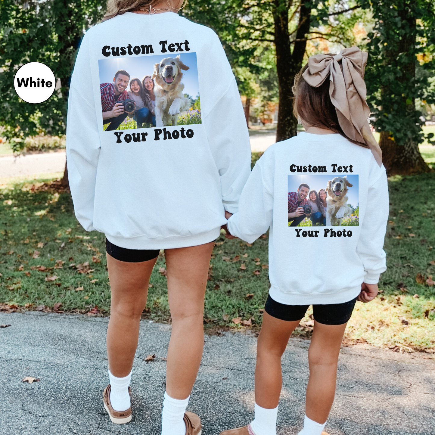 Personalized Sweatshirt, Custom Photo and Text Sweatshirt, Add Your Image Words Logo, Family Matching Sweatshirt