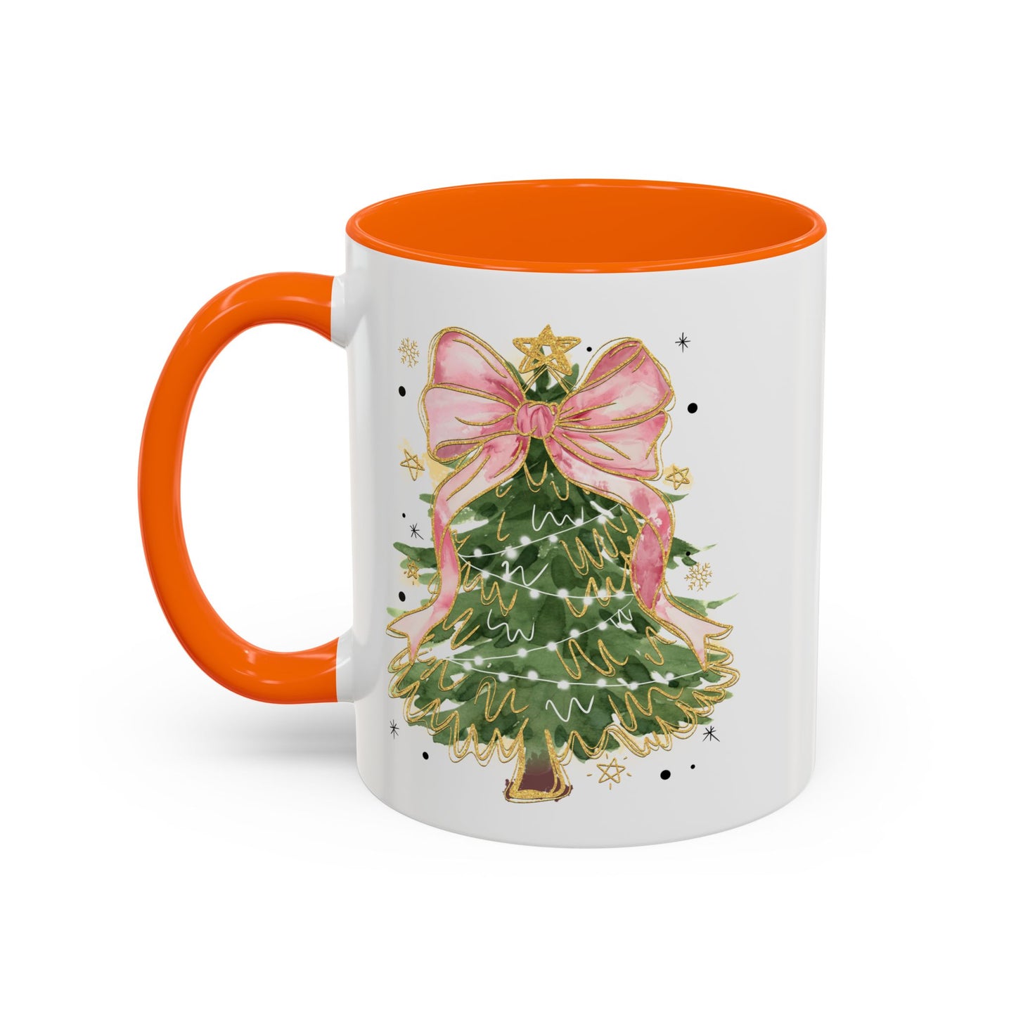 Coquette Pink Ribbon Christmas Tree Coffee Mug 11 oz 15 oz