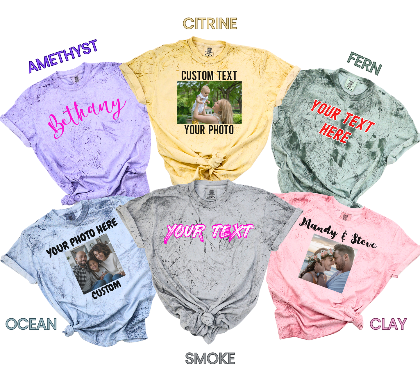 Comfort Colors Personalized Front or Back Photo and Text T-Shirt, Make Your Own Shirt, Personalized Photo Tshirt, Custom Vintage Tee