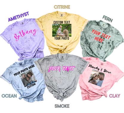 Comfort Colors Personalized Front or Back Photo and Text T-Shirt, Make Your Own Shirt, Personalized Photo Tshirt, Custom Vintage Tee