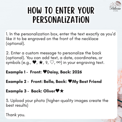 Personalized 18K Gold Plated Engraved Family Portrait Tag Necklace, Custom Photo and Text Necklace, Family Picture Jewelry