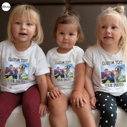Personalized Baby T-shirt, Custom Photo and Text Baby Tshirt