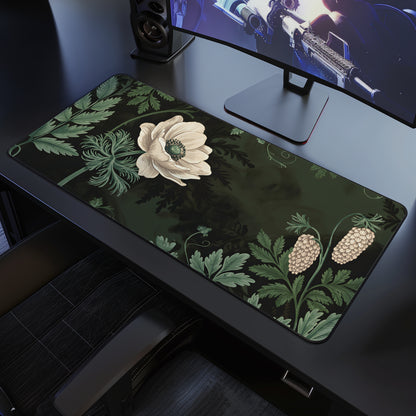 Vintage Art Nouveau Desk Mat, Botanical Large Extended Gaming Desk Mat, Floral Mouse Pad, Home Office Decor