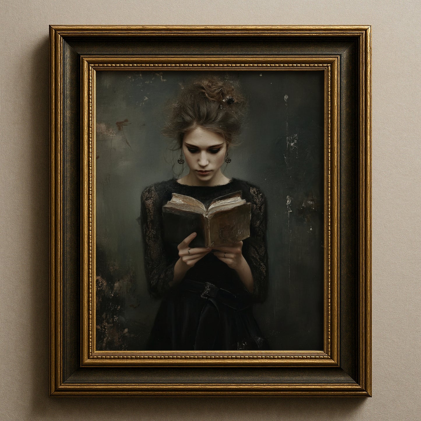 Victorian Woman Reading Book Poster, Bookish Print, Moody Dark Academia Wall Art, Librariancore Poster, Literary Book Lover Wall Art Decor, Unframed