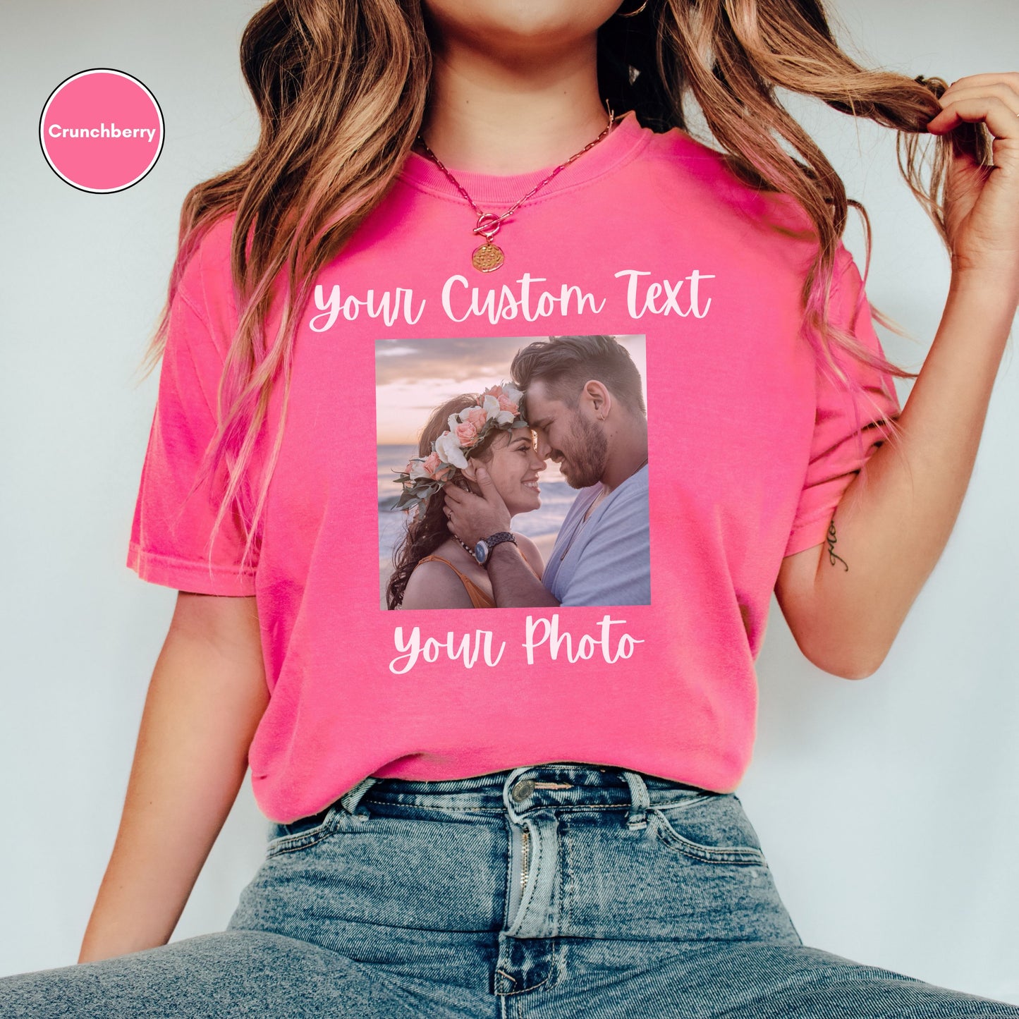 Front and Back Comfort Colors Personalized T-shirt for Women, Custom Photo and Text Top, Add Your Image Words Logo, Custom Photo and Text Shirt for Men