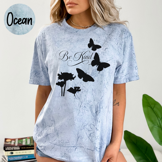 Be Kind Butterfly Comfort Colors Color Blast T-Shirt, Boho Women's Shirt