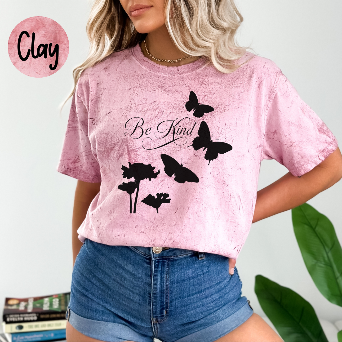 Be Kind Butterfly Comfort Colors Color Blast T-Shirt, Boho Women's Shirt