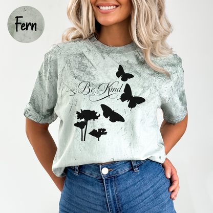 Be Kind Butterfly Comfort Colors Color Blast T-Shirt, Boho Women's Shirt