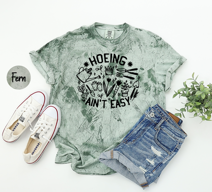 Gardener T Shirt, Plant Lover Shirt, Farmer T Shirt, Hoeing Ain't Easy Shirt, Comfort Colors Color Blast Shirt, Botanical Shirt, Gift For Gardeners, Gardening Shirt, Garden