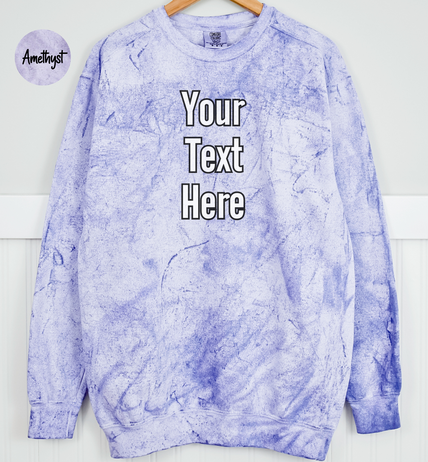 Personalized Sweatshirt, Custom Text And Photo Sweatshirt, Comfort Colors Color Blast Sweatshirts