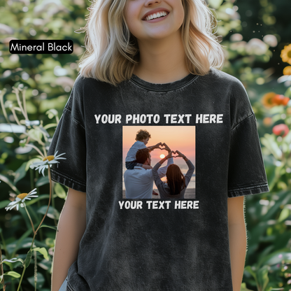 Front And Back Custom Photo Shirt, Custom text Vintage Shirt, Make Your Own Shirt, Your Photo, Front and Back Personalized Shirt