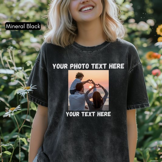 Front And Back Custom Photo Shirt, Custom text Vintage Shirt, Make Your Own Shirt, Your Photo, Front and Back Personalized Shirt