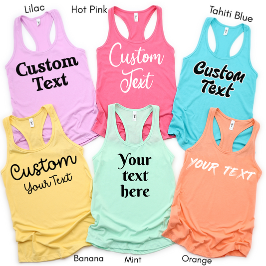 Personalized Womens Racerback Tank Top, Custom Tank Top, Personalized Racerback Tank Top, Custom Tank Top Printing