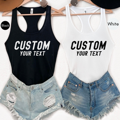 Personalized Womens Racerback Tank Top, Custom Tank Top, Personalized Racerback Tank Top, Custom Tank Top Printing