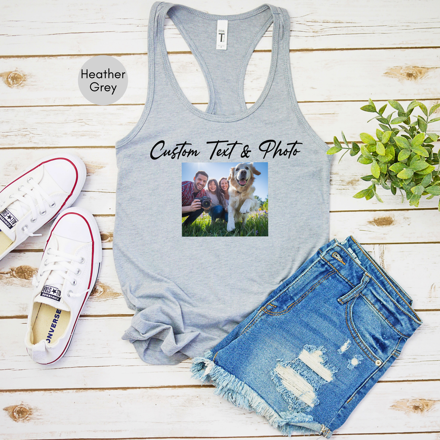 Custom text and photo Womens Racerback Tank Top, Custom Photo Racerback Tank Top, Custom text Racerback Tank Top, Photo Tank Top, Customized Photo Tank Top, Make Your Own Tank Top, Your Photo