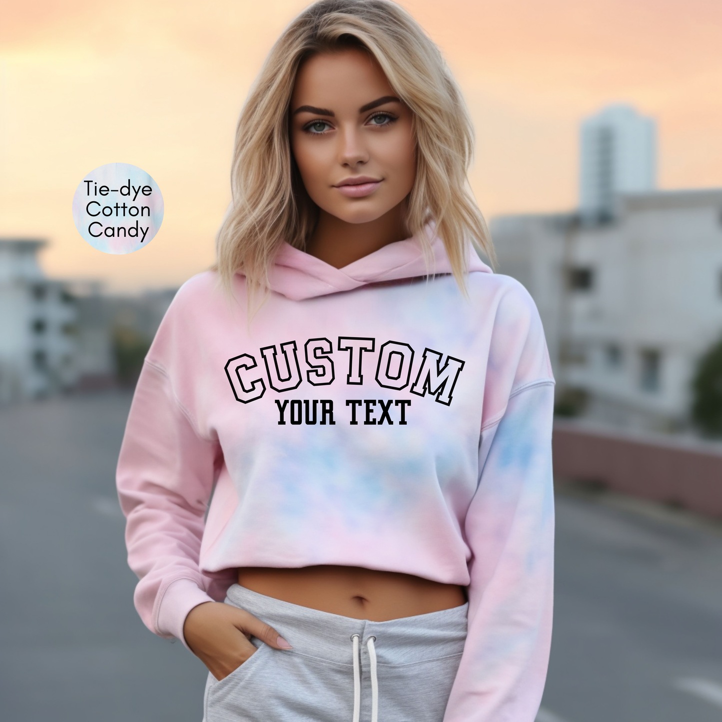Custom Womens Cropped Hoodie Sweatshirt, Personalized College Letters Hoodie, Make Your Own Hoodie, Your Photo