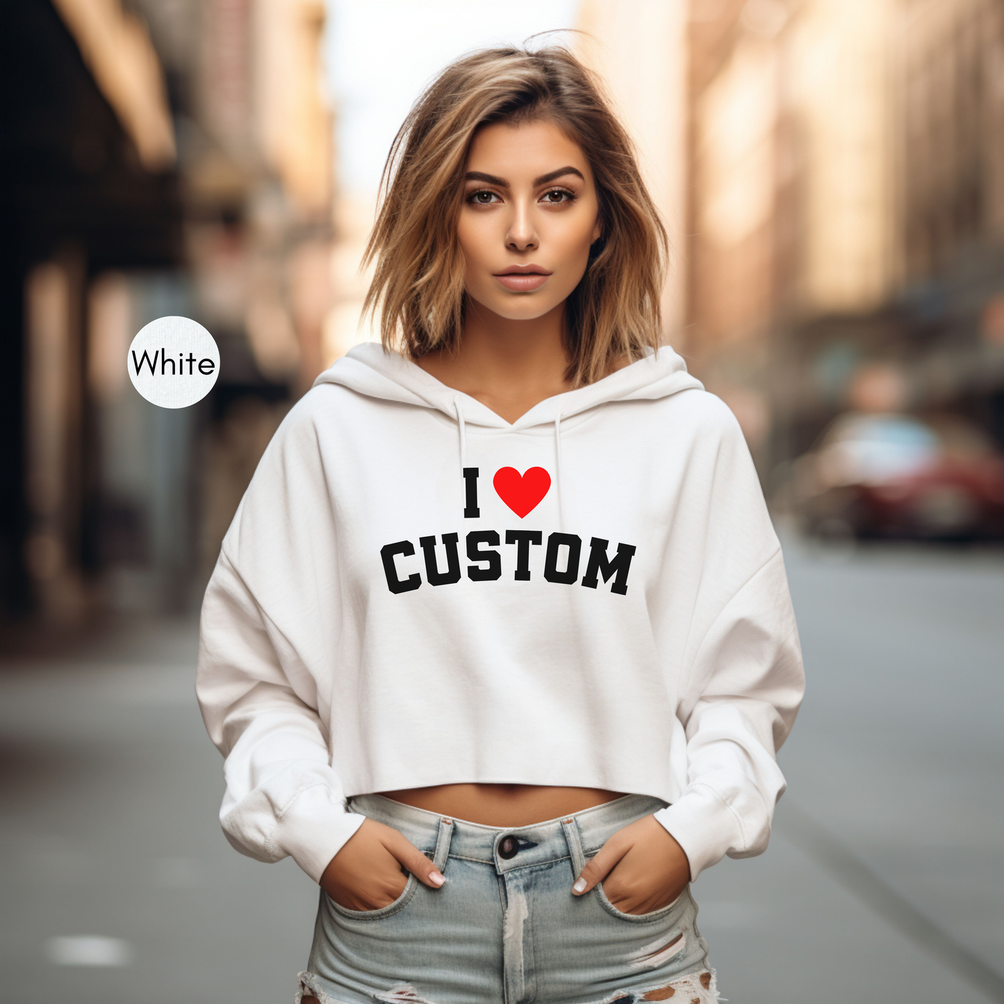 Front And Back Custom I Love Custom Y2K Hoodie, Personalized Hooded Sweatshirt, Front and Back Personalized I Heart Any Text Hoodie