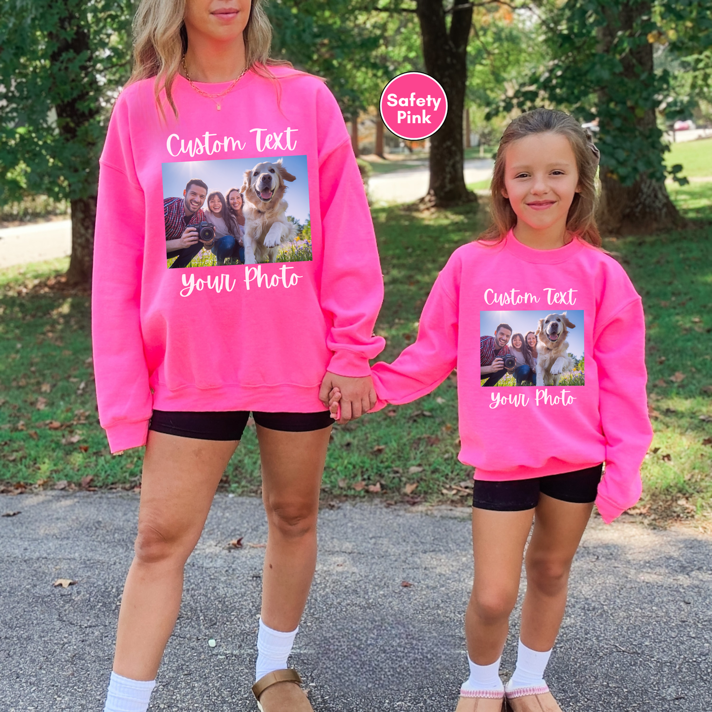 Personalized Sweatshirt, Custom Photo and Text Sweatshirt, Add Your Image Words Logo, Family Matching Sweatshirt