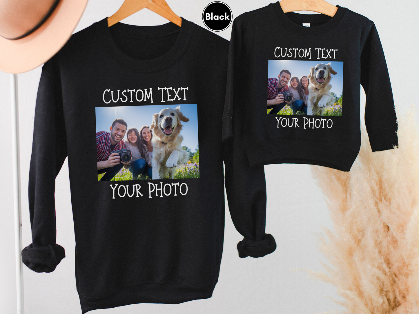 Personalized Toddler Sweatshirt, Custom Photo and Text Toddler Sweatshirt, Add Your Image Words Logo, Toddler Custom Photo Sweater