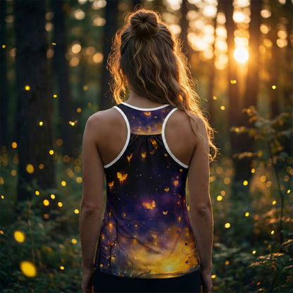 Enchanting Glowing Fireflies Racerback Tank Top for Women, Firefly Lover Top