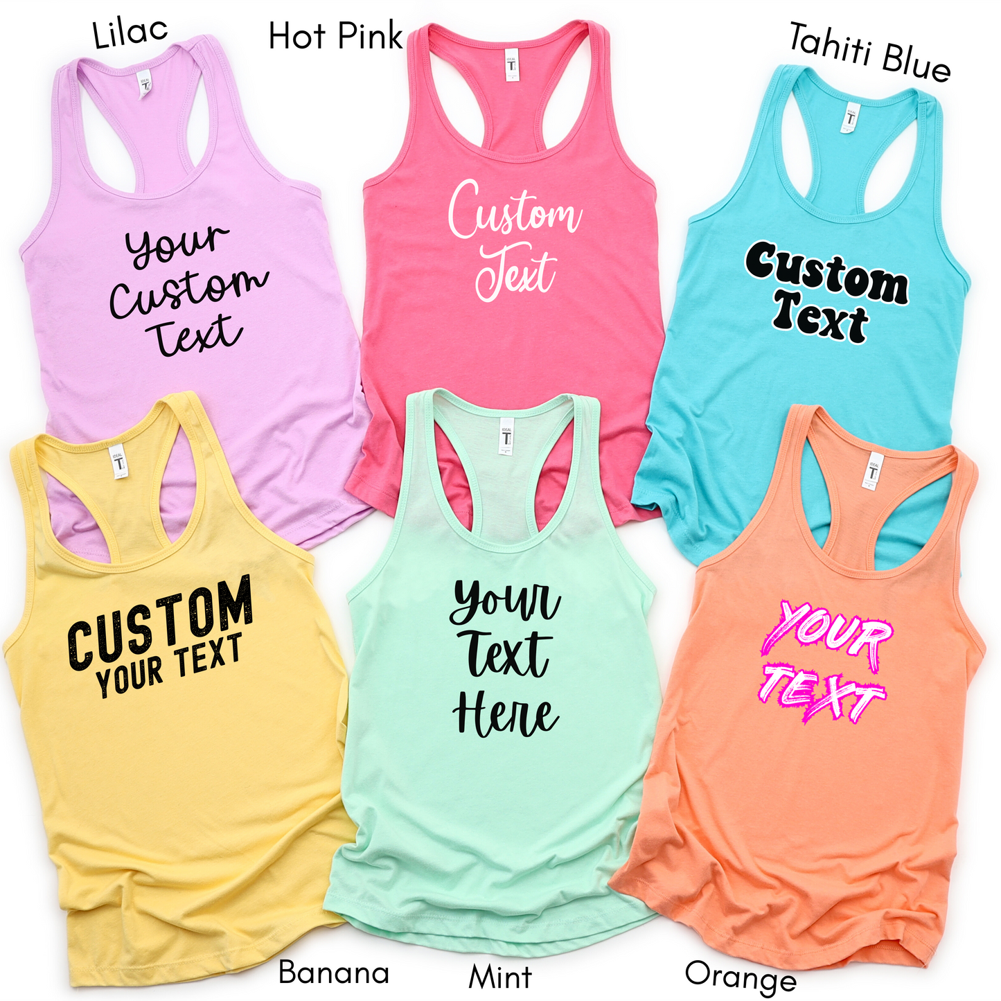Personalized Tank Top for Women, Custom Photo and Text Top, Add Your Image Words Logo, Custom Racerback, Bridesmaid, Vacation, Group Outfits