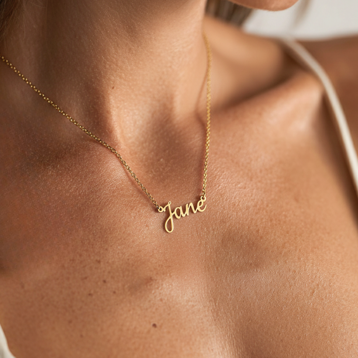 18k Gold Plated Personalized Name Necklace for Women, Custom Text Necklace, Add Your Name Initial Words