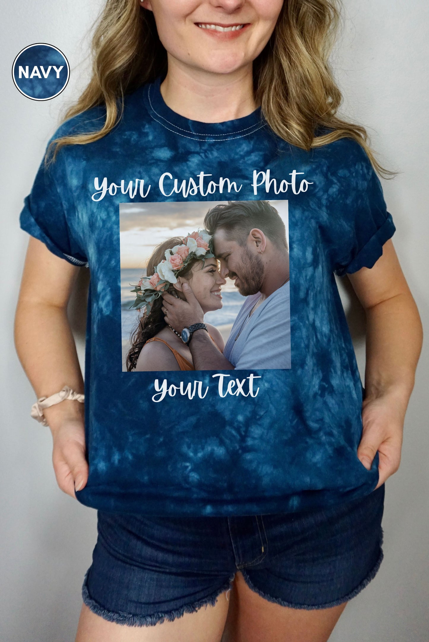 T-shirt tie-dye en cristal avec texte personnalisé, T-shirt avec texte personnalisé, T-shirt tie-dye en cristal personnalisé, Créez votre propre t-shirt, Votre texte