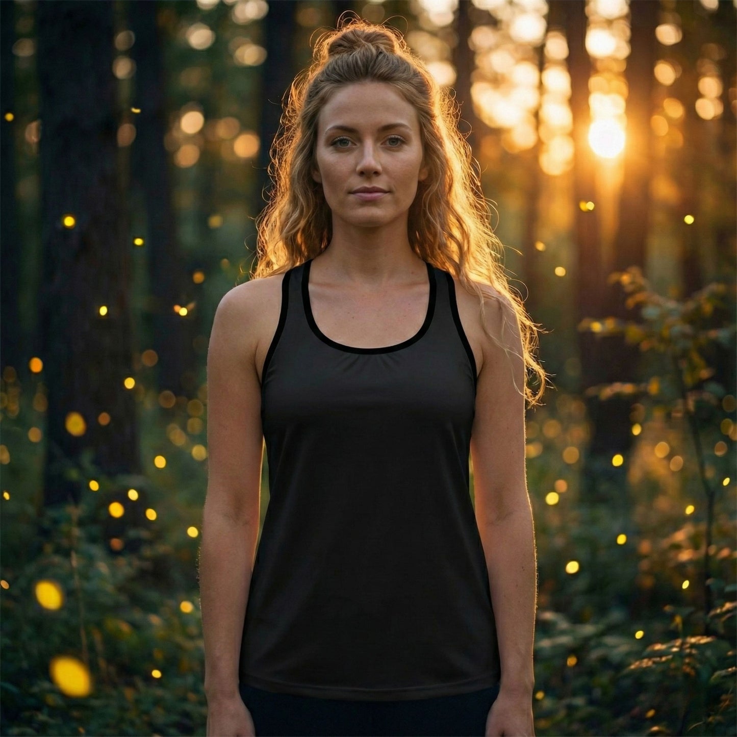 Enchanting Glowing Fireflies Racerback Tank Top for Women, Firefly Lover Top