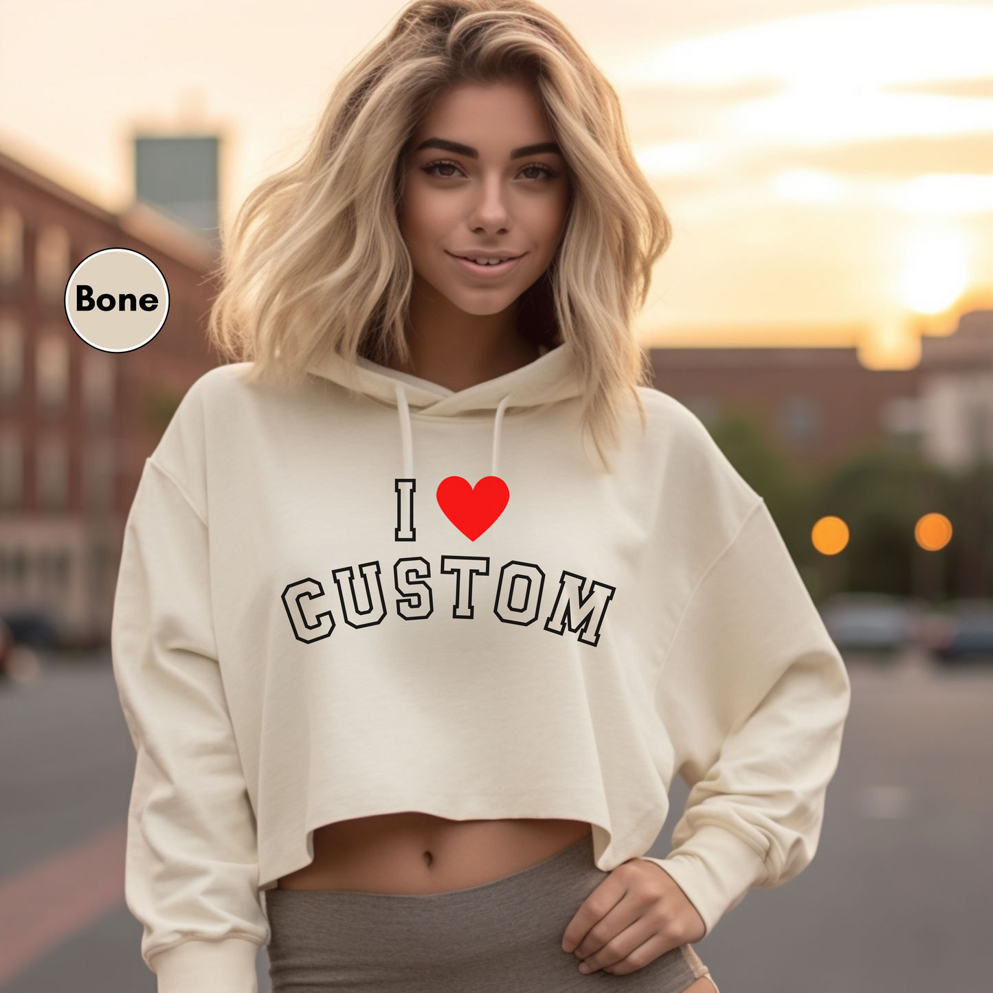 Personalized I Love Custom Y2K Tie Dye Cropped Hooded Sweatshirt for Women, I Heart Custom Y2K Hoodie, I Heart Your Text, Trendy 90s Top